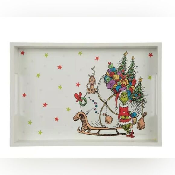 Grinch With Sleigh Serving Tray - Picture 1 of 3